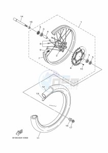 YZ250X (BF1M) drawing FRONT WHEEL