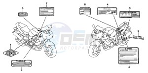 VTR1000F FIRE STORM drawing CAUTION LABEL