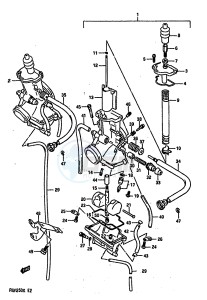 RGV250 1989 drawing CARBURETOR