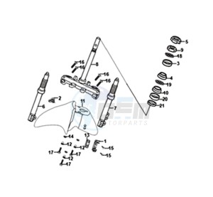 SYMPHONY ST 125 (L8) EU drawing FRONT FORK / FRONT MUDGUARD / BALHOOFD