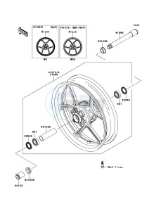 NINJA_ZX-6R ZX600RCF FR GB XX (EU ME A(FRICA) drawing Front Hub