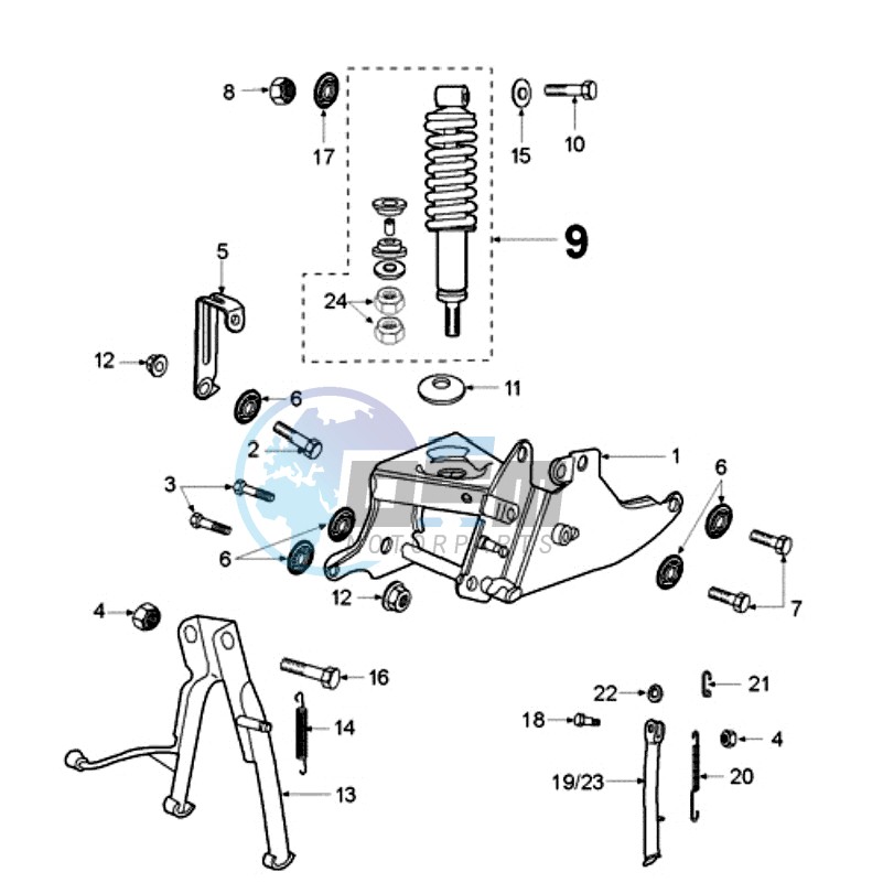 REAR SHOCK AND STAND