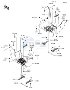 BRUTE FORCE 750 4x4i EPS KVF750GGF EU drawing Footrests