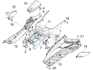 X7 125 Euro 3 drawing Central cover - Footrests