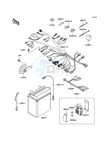 KLE500 KLE500B7F GB XX (EU ME A(FRICA) drawing Chassis Electrical Equipment