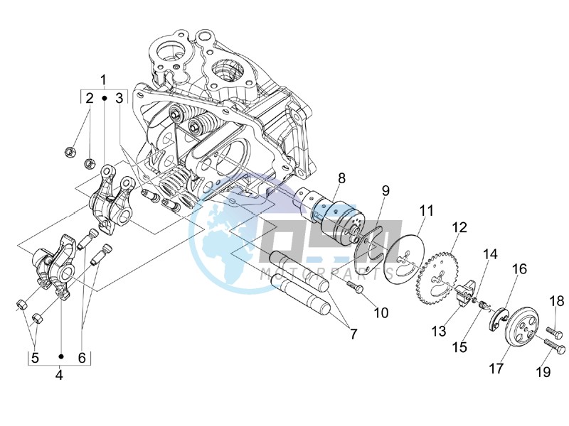 Camshaft - Rocking levers support unit