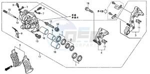 ST1300 drawing R. FRONT BRAKE CALIPER