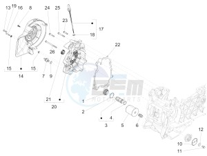 LIBERTY 150 150 IGET 4T 3V IE ABS (APAC) drawing Flywheel magneto cover - Oil filter