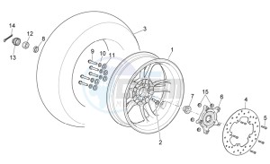 Scarabeo 400-492-500 Light drawing Rear Wheel