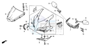 CBR1000RR drawing UPPER COWL (CBR1000RR4/5)