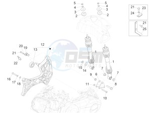 GTV 300 HPE SEI GIORNI IE E4 ABS (APAC) drawing Rear suspension - Shock absorber/s