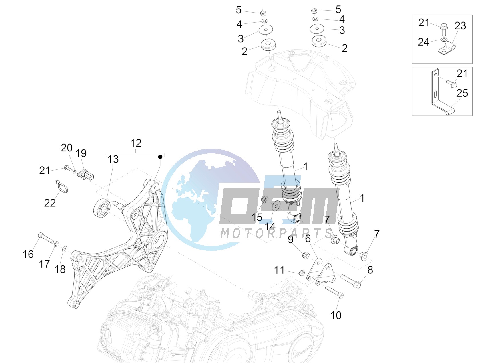 Rear suspension - Shock absorber/s