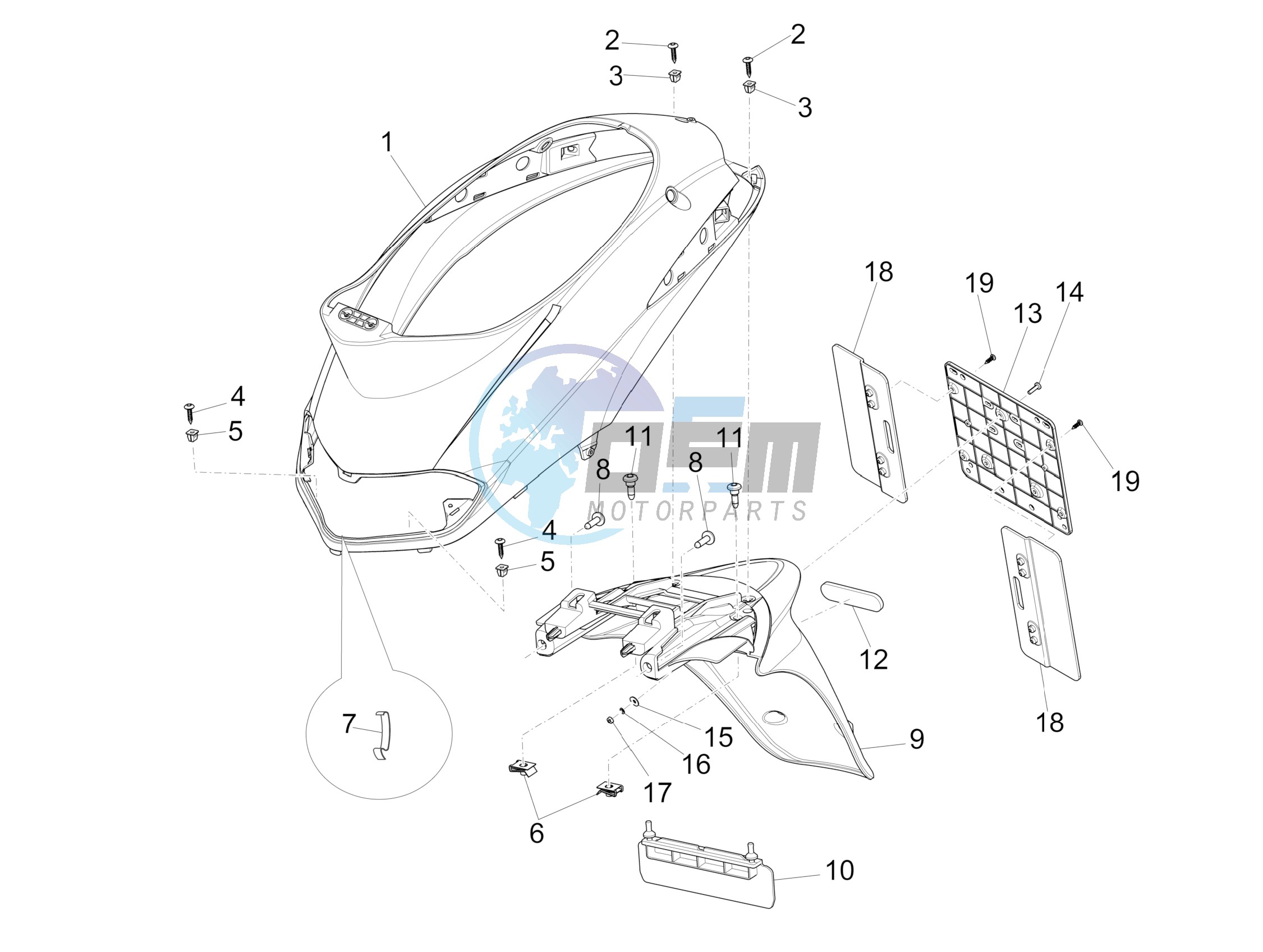 Rear cover - Splash guard