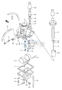 FZ50 (E1) drawing CARBURETOR ASSY