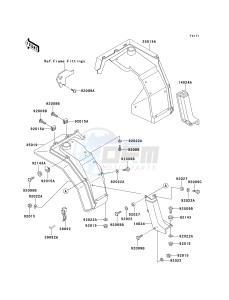 KAF 620 B [MULE 2520 TURF] (B6) [MULE 2520 TURF] drawing FRONT FENDER-- S- -