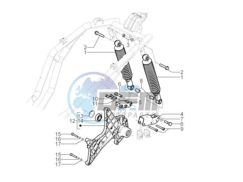 Rear suspension - Shock absorber/s