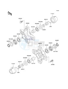 KSF 250 A [MOJAVE 250] (A15-A18) [MOJAVE 250] drawing FRONT HUB