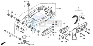 XR250R drawing SWINGARM/CHAIN CASE