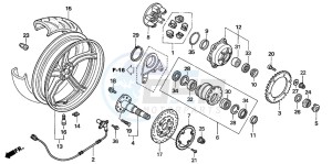 VFR800 drawing REAR WHEEL