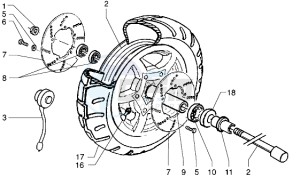 X9 250 drawing Front wheel