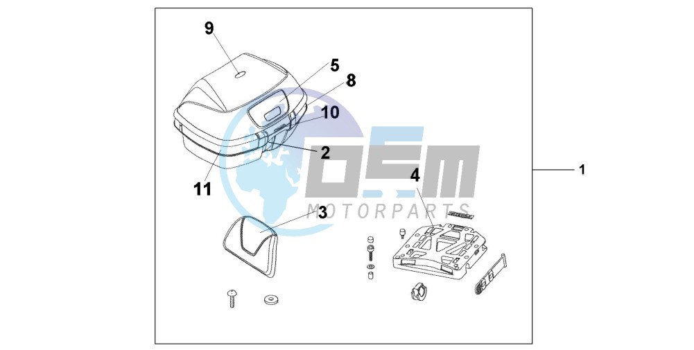 TOP BOX 45L DIGITAL SILVER