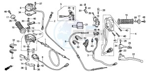 TRX650FA drawing HANDLE LEVER/SWITCH/CABLE