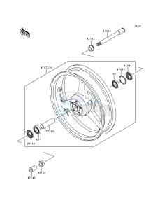 ZX 600 G [NINJA ZX-6R] (G1-G2) [NINJA ZX-6R] drawing FRONT WHEEL