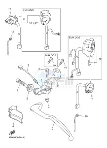 WR450F (1DX9 1DX6 1DX8 1DX7) drawing HANDLE SWITCH & LEVER