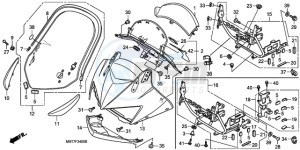 XL1000VA9 France - (F / ABS CMF) drawing UPPER COWL