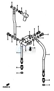 RG500 (E1) Gamma drawing FRONT BRAKE HOSE