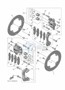 YXF1000EWS YX10FPSM (B4J2) drawing REAR BRAKE CALIPER