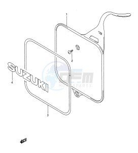 RM250 (E28) drawing FRONT NUMBER PLATE (MODEL K L M)