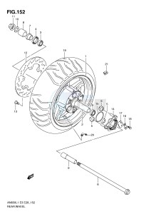 AN650 (E3-E28) Burgman drawing REAR WHEEL (AN650L1 E3)