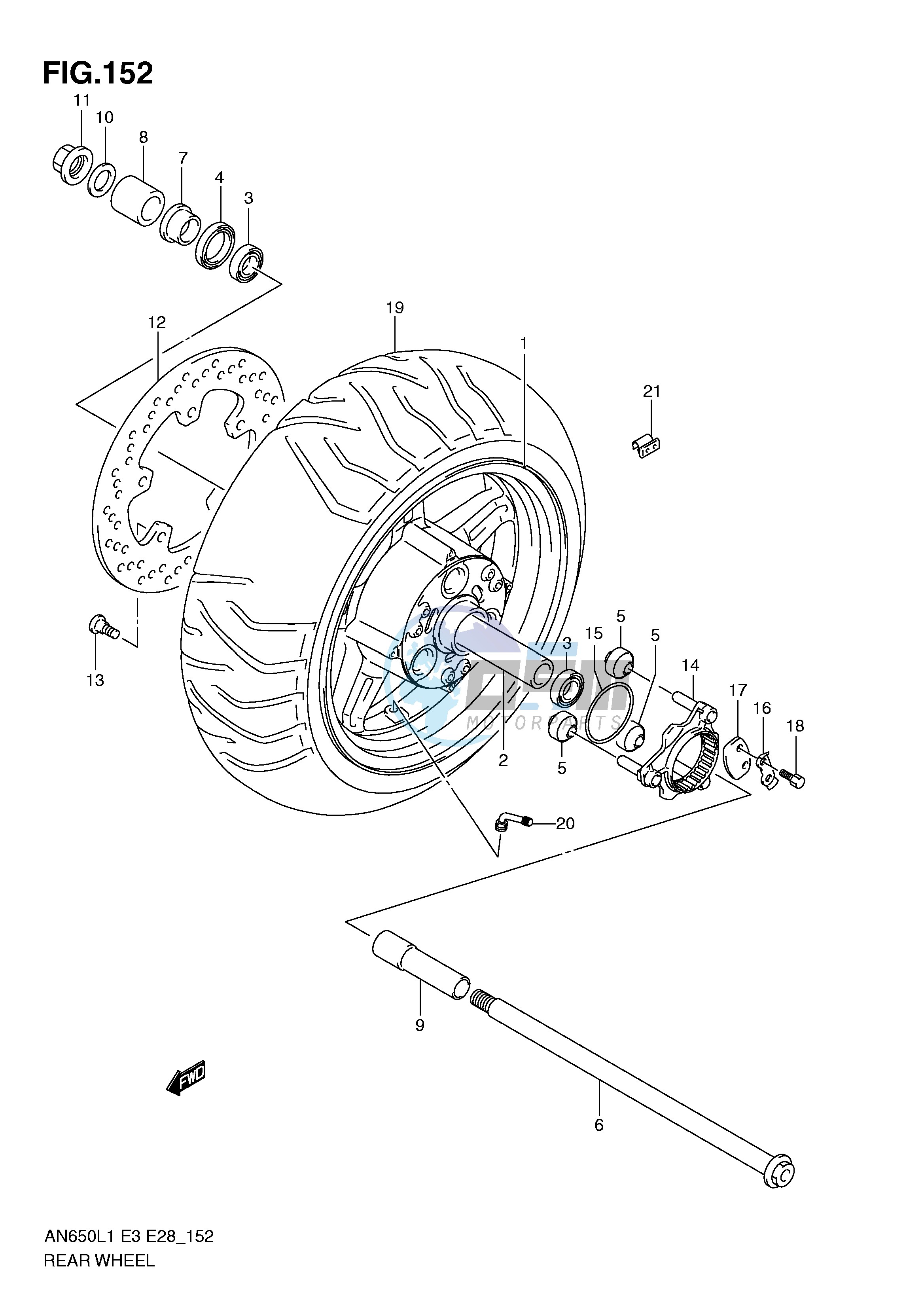 REAR WHEEL (AN650L1 E3)