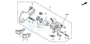 CBR125R drawing REAR BRAKE CALIPER