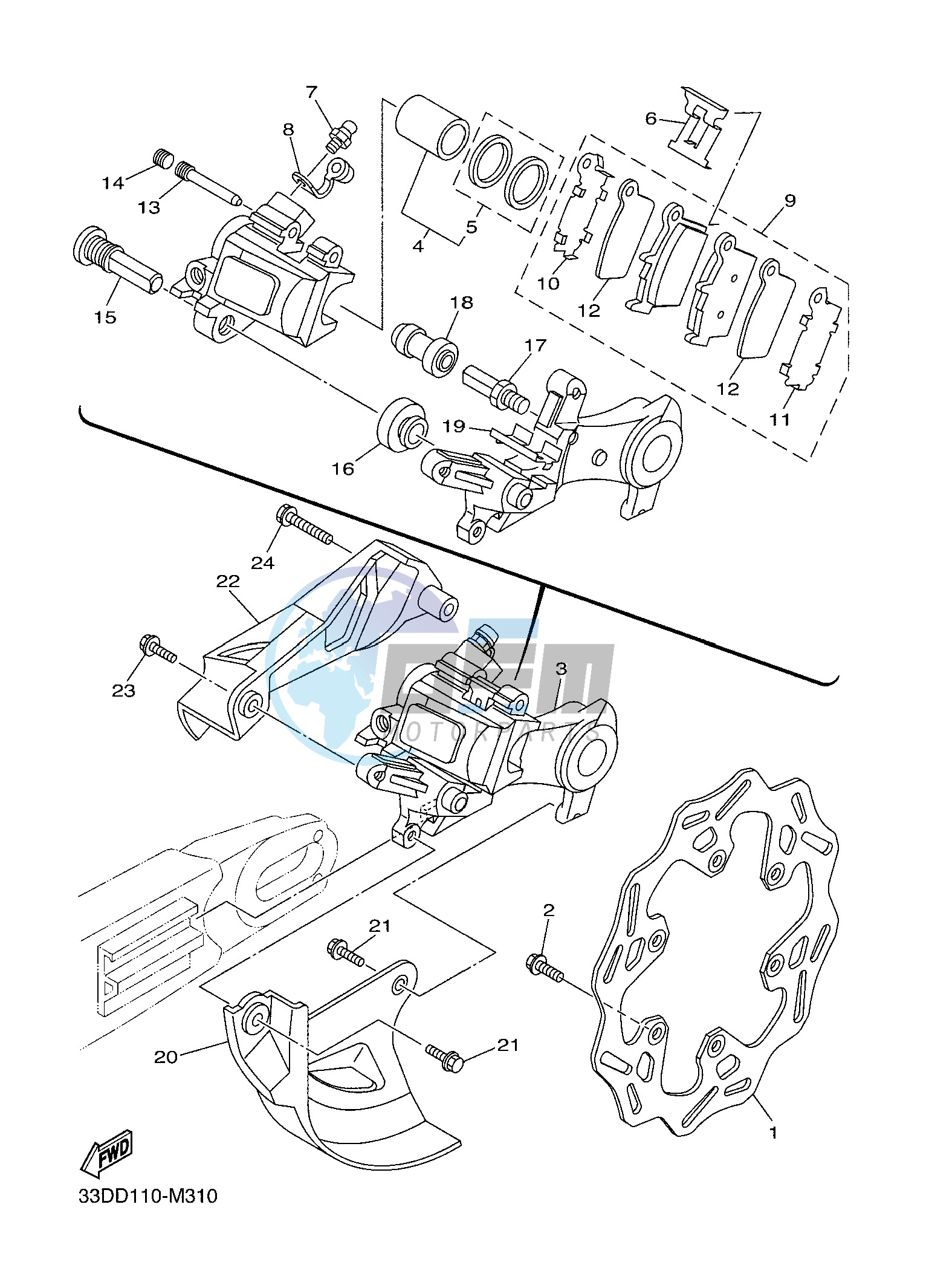 REAR BRAKE CALIPER