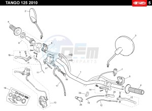 TANGO-125-WHITE drawing HANDLEBAR - CONTROLS