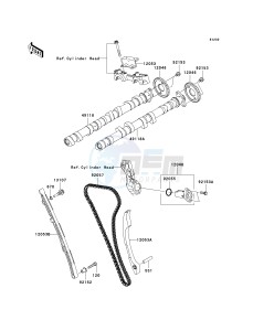 KRF 750 F [TERYX 750 4X4 NRA OUTDOORS] (F8F) C8F drawing CAMSHAFT-- S- -_TENSIONER