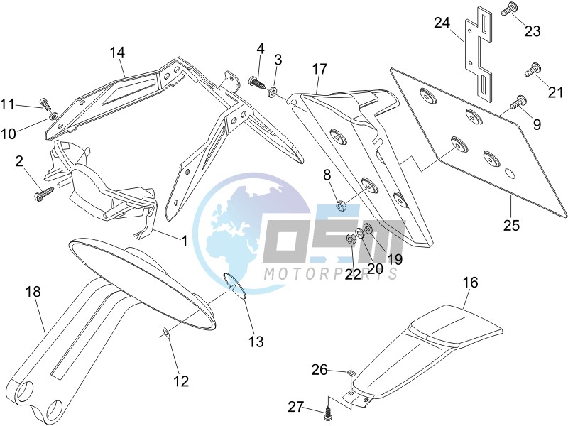 Rear cover - Splash guard