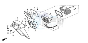 SH50 SH FIFTY drawing TAILLIGHT/REAR FENDER (H)