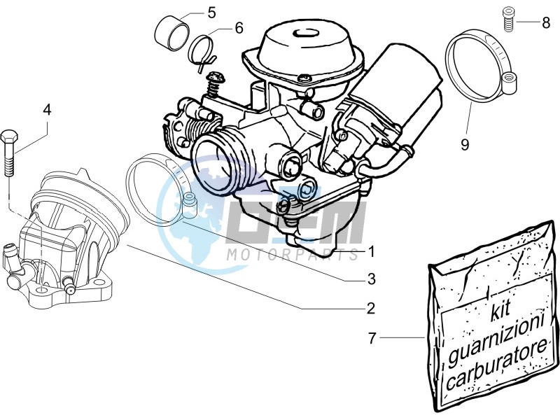 Carburettor assembly - Union pipe