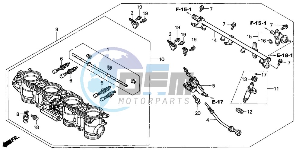 THROTTLE BODY (ASSY.) (CBR900RR2,3)