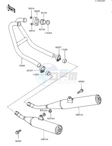 EX 250 E [NINJA 250R] (E1-E2) [NINJA 250R] drawing MUFFLERS