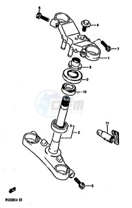 RG500 (E1) Gamma drawing STEERING STEM