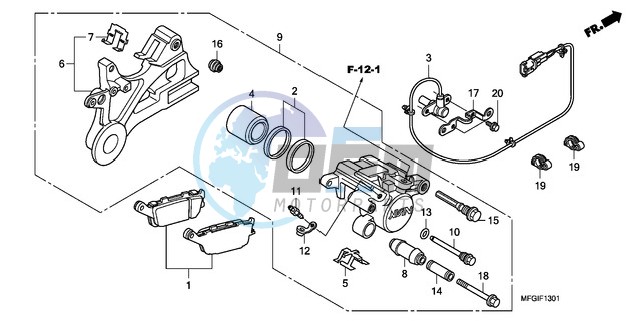 REAR BRAKE CALIPER (CB600FA/FA3)