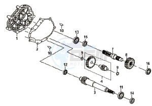 SYMPHONY 50 45KMH drawing CRANKCASE - DRIVE SHAFT