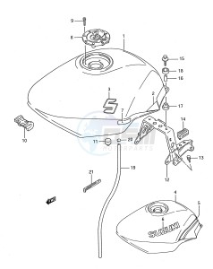 GSX750F (E28) drawing FUEL TANK (MODEL K L)