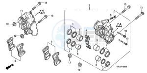 CBR1000RA9 UK - (E / ABS MKH MME REP) drawing FRONT BRAKE CALIPER