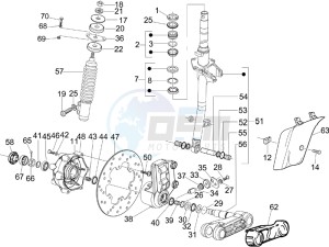 LXV 125 4T E3 drawing Fork - steering tube - Steering bearing unit