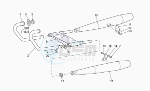 California 1100 Stone Special Sport drawing Exhaust unit